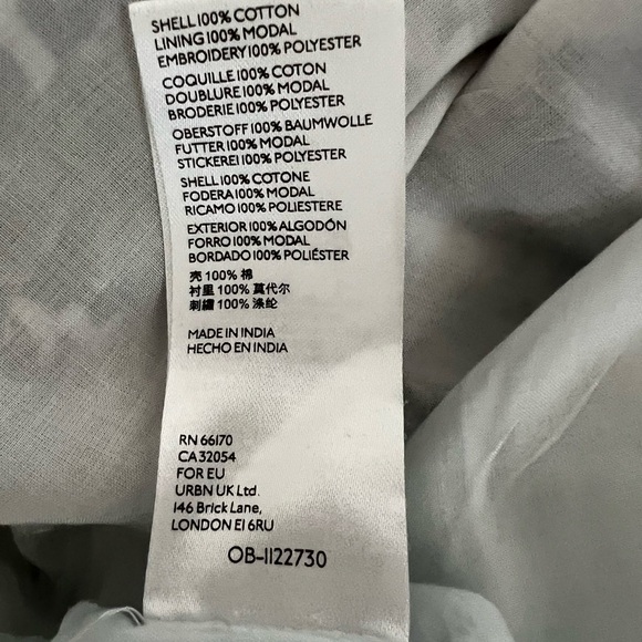 Anthropologie Lavinia Embroidered Shirt Dress Cottagecore Floral Flowing Cotton - Picture 7 of 8